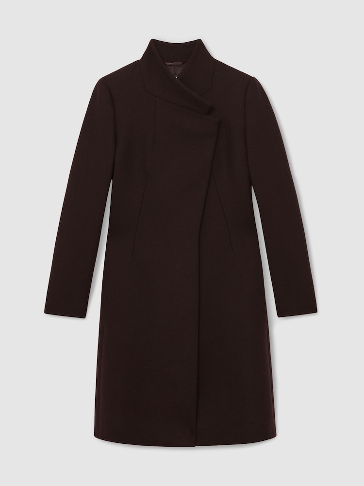 Reiss Chocolate Brown Max Petite Coat - Image 2 of 7