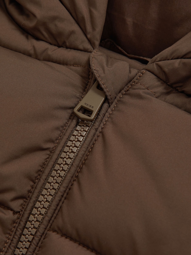 Reiss Chocolate Lumi Coat - Image 4 of 4
