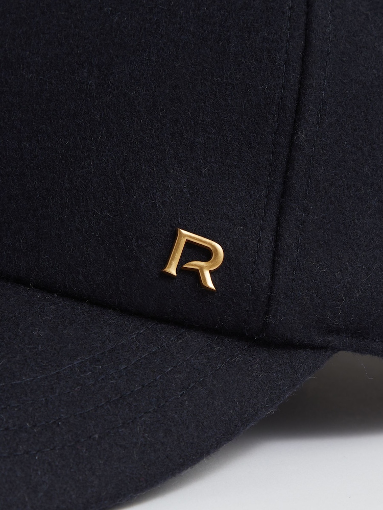 Reiss Navy Fiona Wool-Blend Flannel Baseball Cap - Image 4 of 4 Reiss Navy Fiona Wool-Blend Flannel Baseball Cap - Image 4 of 4