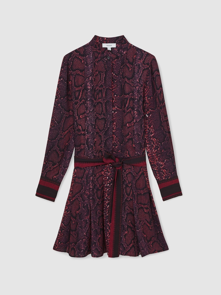 Reiss Burgundy/Black Aurora Dress - Image 2 of 6
