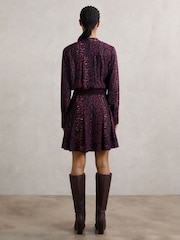 Reiss Burgundy/Black Aurora Dress - Image 5 of 6