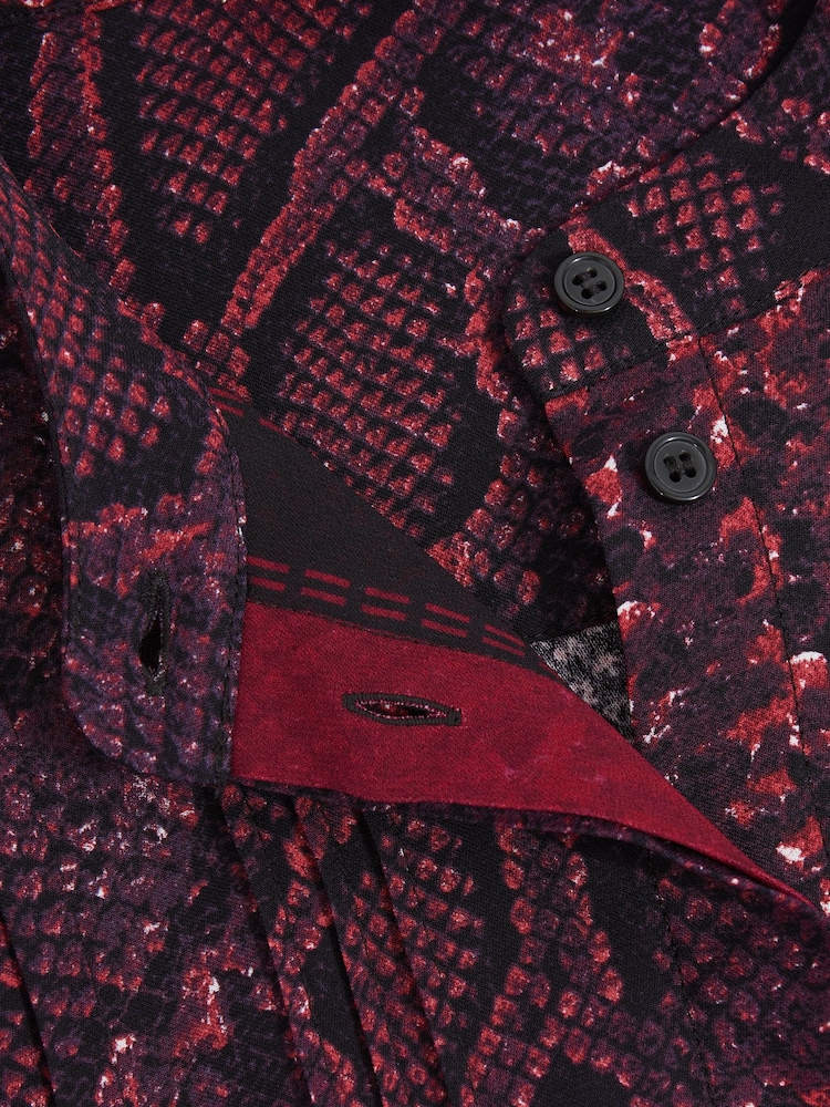 Reiss Burgundy/Black Aurora Dress - Image 6 of 6