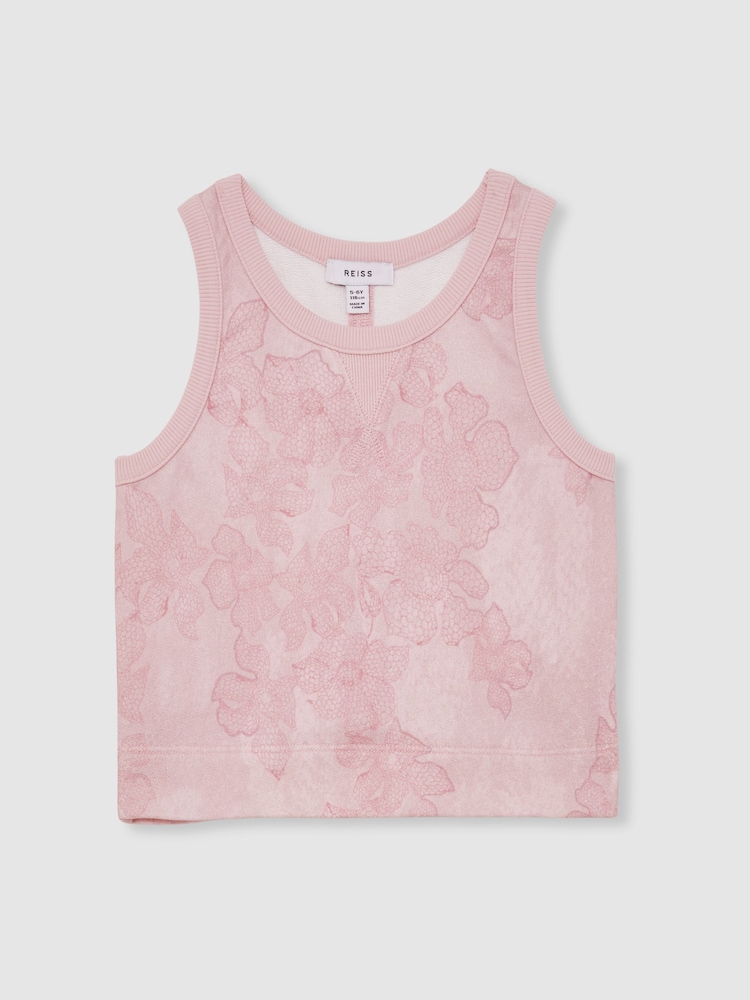 Reiss Pink Print Keisha Top & Joggers Set - Image 2 of 4