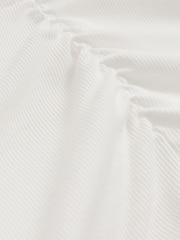 Reiss White Tessa Cotton Long-Sleeve Ruched T-Shirt with Stretch - Image 6 of 6