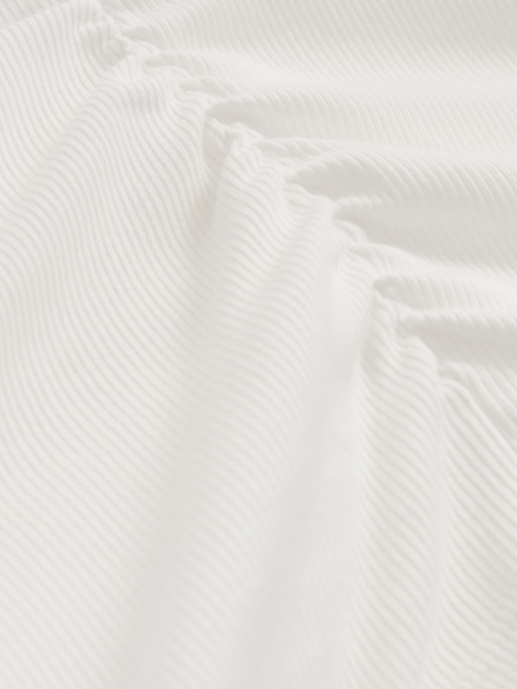 Reiss White Tessa Cotton Long-Sleeve Ruched T-Shirt with Stretch - Image 6 of 6