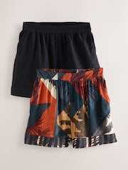 Black/Brown Summer Beach Shorts 2 Pack - Image 1 of 10