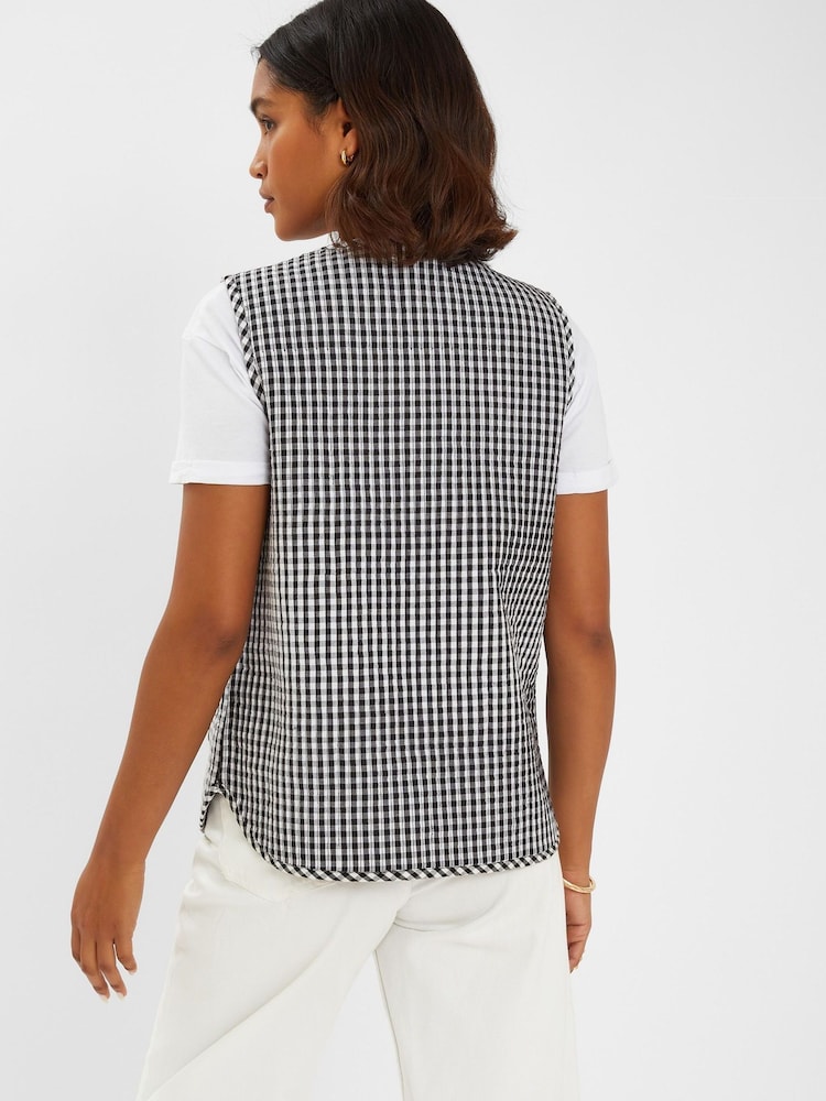 Accessorize Black Gingham 100% Cotton Waistcoat - Image 2 of 4
