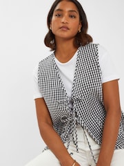 Accessorize Black Gingham 100% Cotton Waistcoat - Image 3 of 4