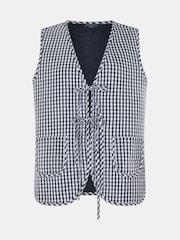 Accessorize Black Gingham 100% Cotton Waistcoat - Image 4 of 4
