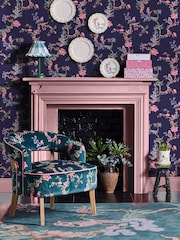 Cath Kidston Navy Birds & Berries 10M Wallpaper - Image 2 of 5