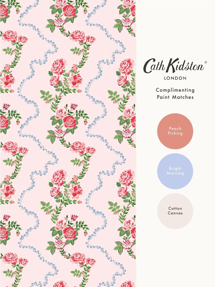 Cath Kidston Pink Rose Flutter 10M Wallpaper - Image 4 of 4