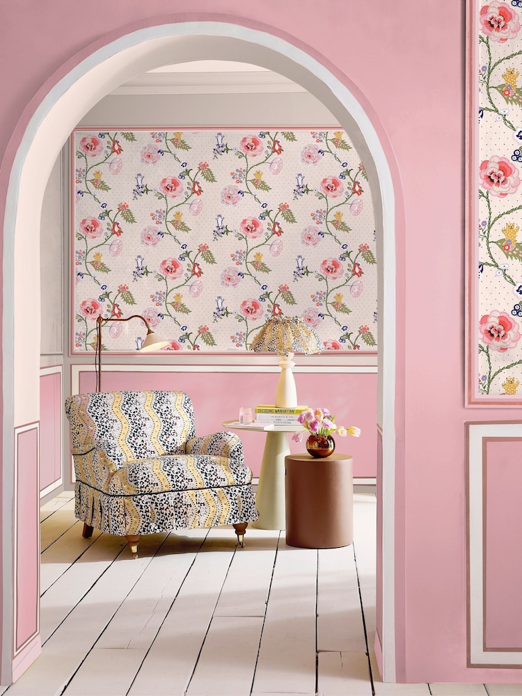 Cath Kidston Neutral Catnip 10M Wallpaper - Image 1 of 4
