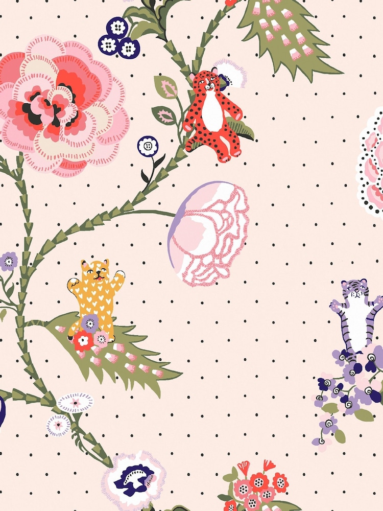 Cath Kidston Neutral Catnip 10M Wallpaper - Image 2 of 4