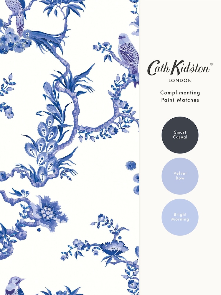 Cath Kidston Blue Birds & Berries 10M Wallpaper - Image 4 of 4