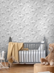 Cath Kidston Neutral Silver Linings Wallpaper - Image 3 of 6