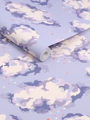 Cath Kidston Violet Silver Linings Wallpaper - Image 4 of 5