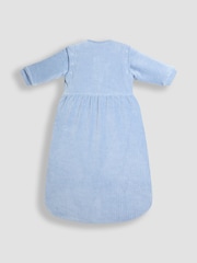 JoJo Maman Bébé Blue Bear Ribbed Velour 3.5 Tog Baby Sleeping Bag - Image 4 of 6