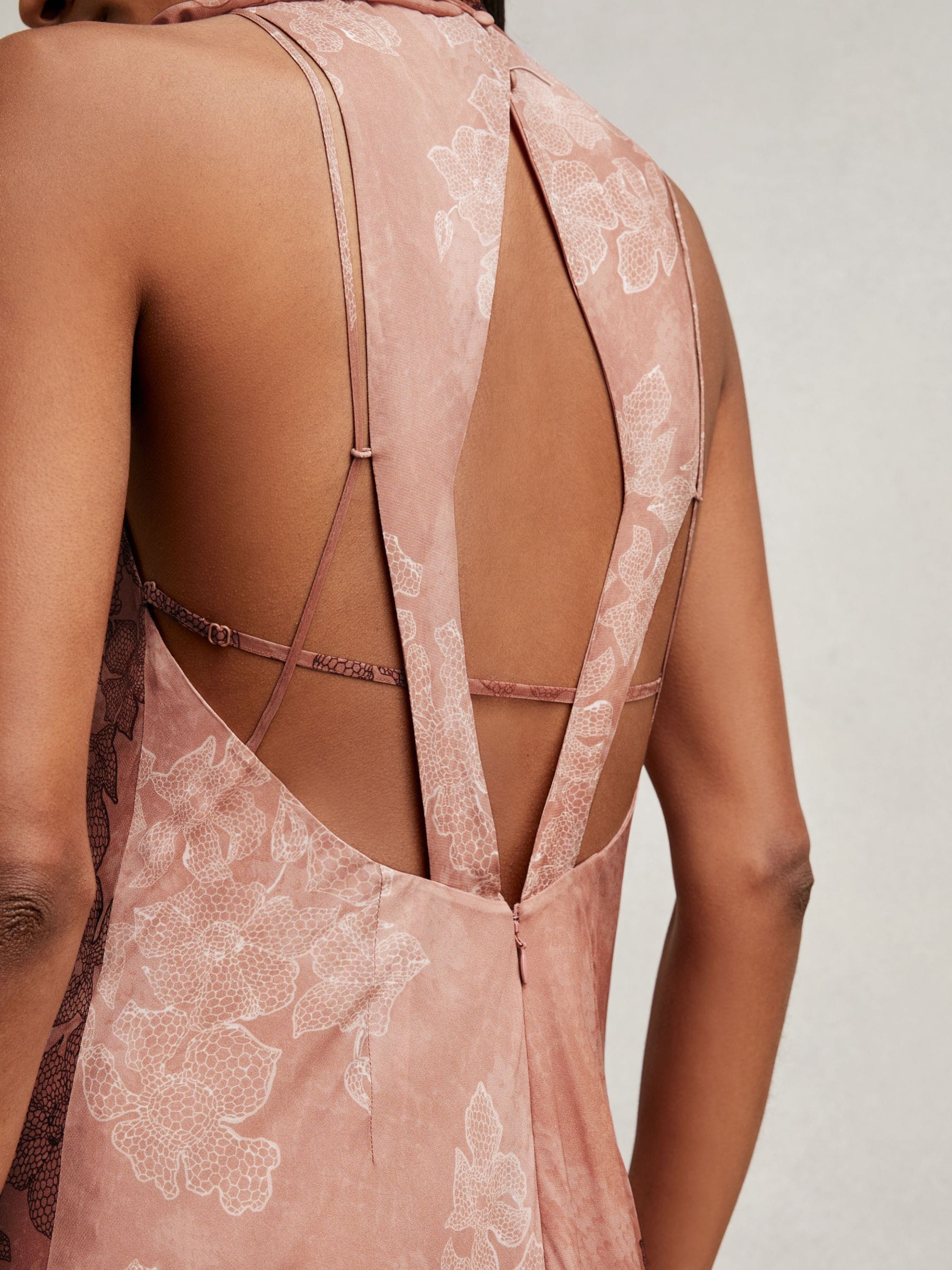 Buy Reiss Pale Pink Lacey Petite Chiffon Floral Cape Maxi Dress from Next  USA