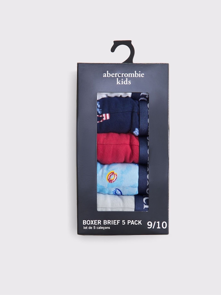 Abercrombie & Fitch Blue Boxers 5 Pack - Image 2 of 2