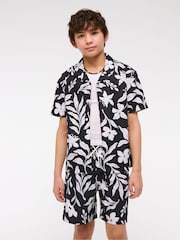 Abercrombie & Fitch Floral Print Black Swim Shorts - Image 1 of 8