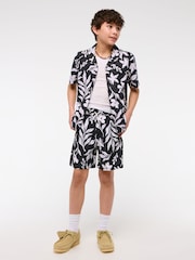 Abercrombie & Fitch Floral Print Black Swim Shorts - Image 4 of 8