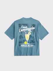 Abercrombie & Fitch Blue Imagery Logo Graphic Print T-Shirt - Image 2 of 2