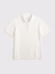 Weiß - Abercrombie & Fitch Strick-Poloshirt - Bild 1 von 2