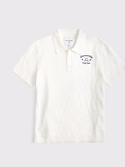 Abercrombie & Fitch Cream Golf Club Sweater Polo Shirt - صورة 1 من 2