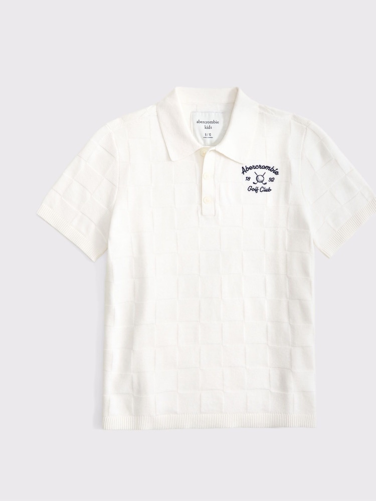 Abercrombie & Fitch Cream Golf Club Sweater Polo Shirt - صورة 1 من 2
