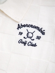 Abercrombie & Fitch Cream Golf Club Sweater Polo Shirt - صورة 2 من 2