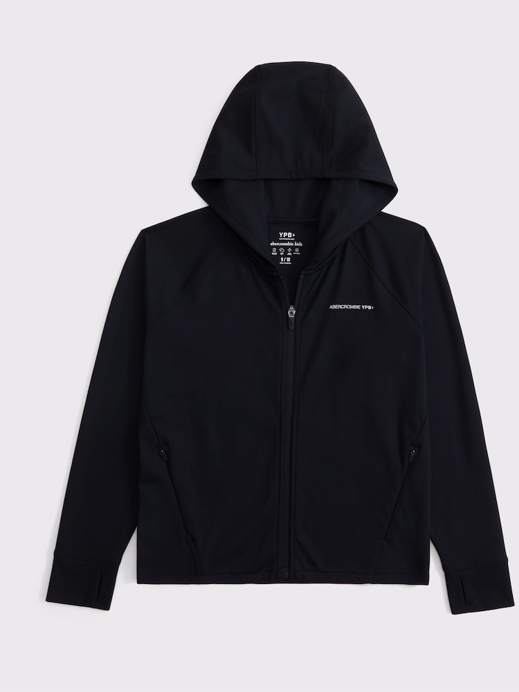 Abercrombie & Fitch Logo Zip-Up Black Hoodie - Image 1 of 1
