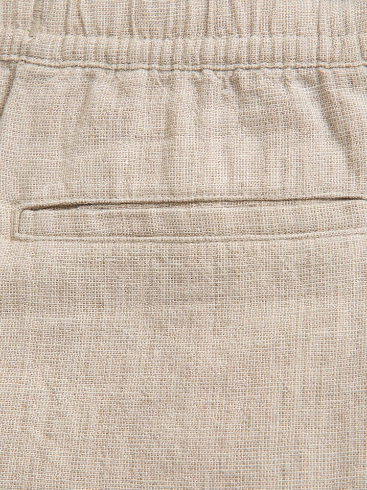 Abercrombie & Fitch Cream Linen Blend Pull On Shorts - Image 2 of 2