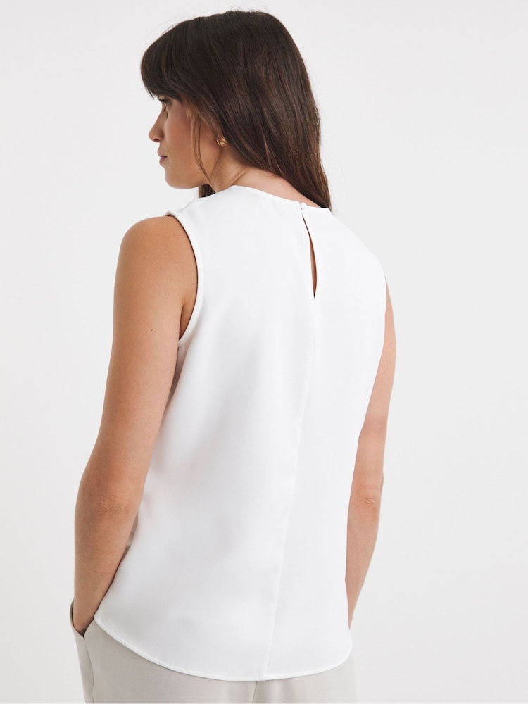 JD Williams White Embellished Bow Detail Sleeveless Top - Image 2 of 4