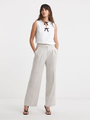 JD Williams White Embellished Bow Detail Sleeveless Top - Image 3 of 4