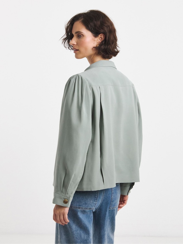 JD Williams Green Soft Volume Bomber Jacket - Image 2 of 4