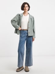 JD Williams Green Soft Volume Bomber Jacket - Image 3 of 4