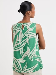 JD Williams Green Slash Neck Linen Shell Top - Image 2 of 4