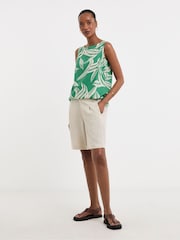 JD Williams Green Slash Neck Linen Shell Top - Image 3 of 4