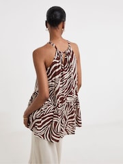 JD Williams Brown Crinkle Halterneck Top - Image 2 of 4