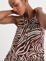 JD Williams Brown Crinkle Halterneck Top - Image 4 of 4