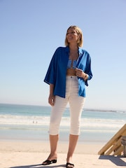 JD Williams Linen Mix Half Sleeve Shirt - Imagen 1 de 4