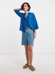 JD Williams Linen Mix Half Sleeve Shirt - Imagen 4 de 4
