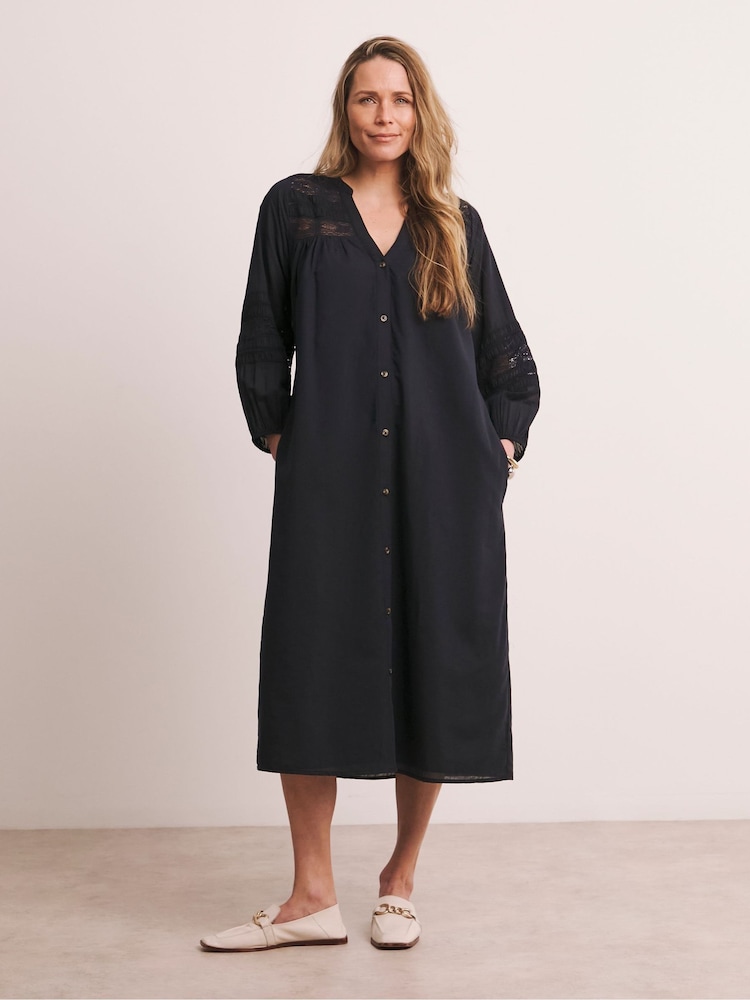 JD Williams Black Crochet Trim Insert Dress - Image 1 of 4