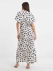 JD Williams Blue Cape Detail Maxi Detail Dress - Image 2 of 4