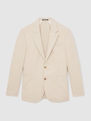 Reiss Stone Hop Slim Fit Single Breasted Textured Blazer with Cotton - Image 2 of 10