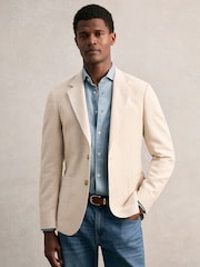 Reiss Stone Hop Slim Fit Single Breasted Textured Blazer with Cotton - Image 3 of 10