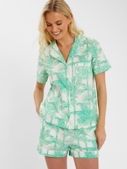 Accessorize Palm Print 100% Cotton Short Pyjamas Set - صورة 1 من 4