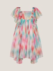 Monsoon Blue Ikat Flower Tulle Party Dress - Image 1 of 3