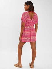 Accessorize Pink Crochet Mini Kaftan - Image 2 of 4