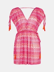 Accessorize Pink Crochet Mini Kaftan - Image 4 of 4